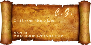 Czitrom Gusztáv névjegykártya